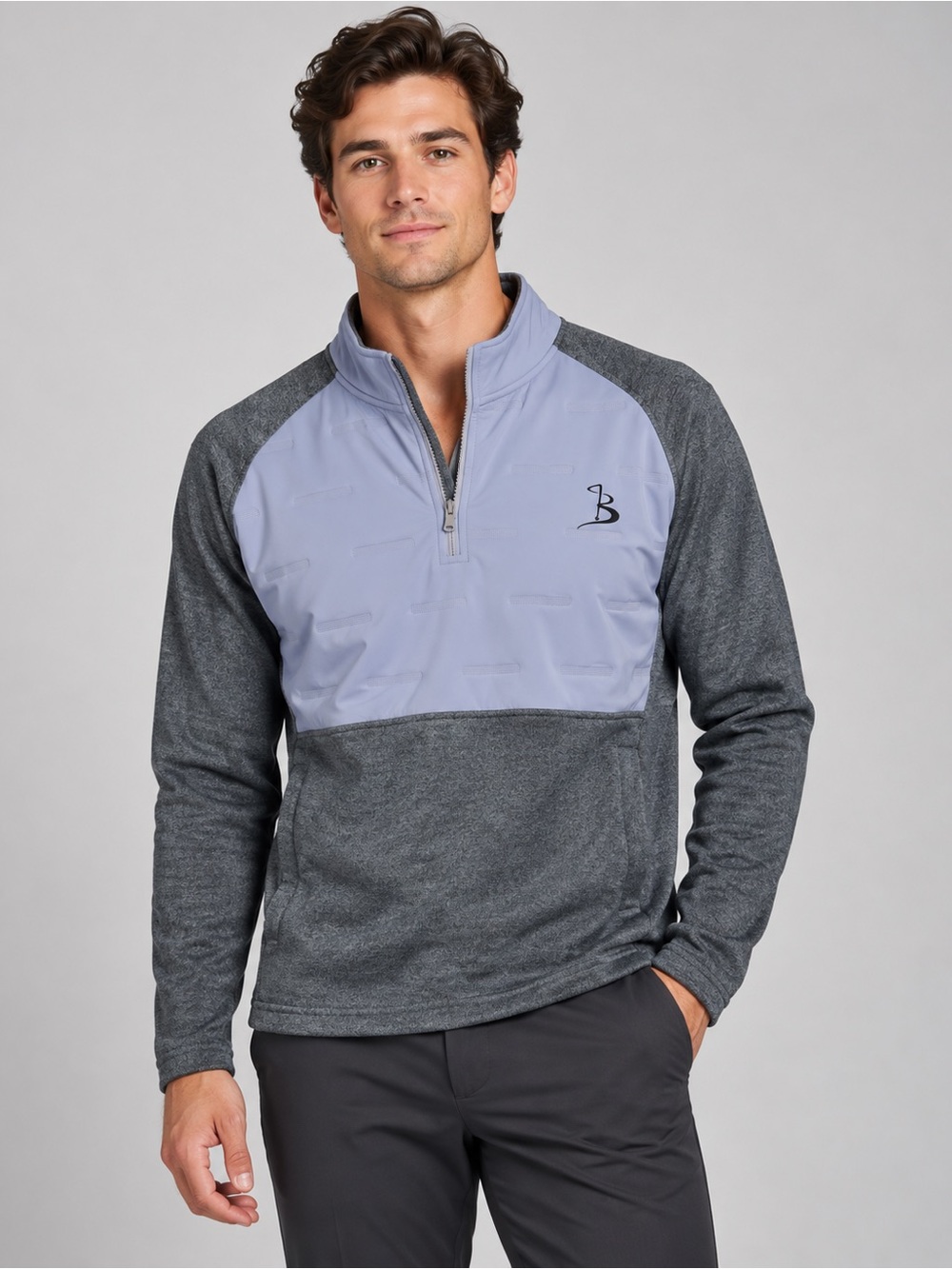 Johnnie-O Black Creek Chattanooga Quarter Zip Pullover Men Large